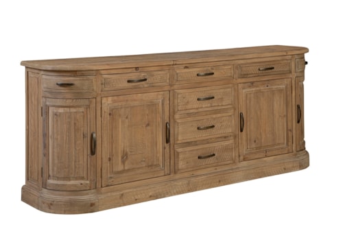 Rustic 8-Drawer Buffet with Four Doors