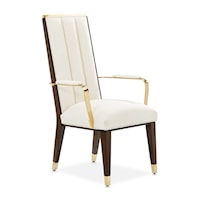 Transitional Upholstered Arm Chair with Tapered Wood Leg