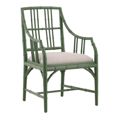 Coastal Arm Chair with Upholstered Seat