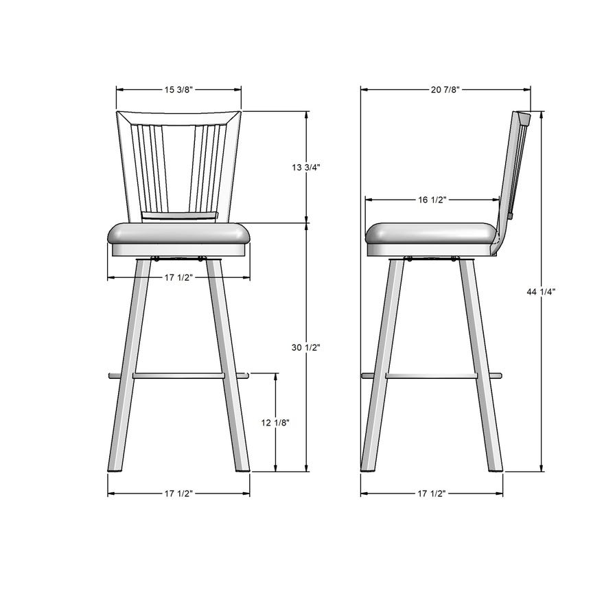 Amisco Madison Upholstered Bar Height Swivel Stool