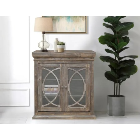 2-Door Console Cabinet w/Wooden Knobs