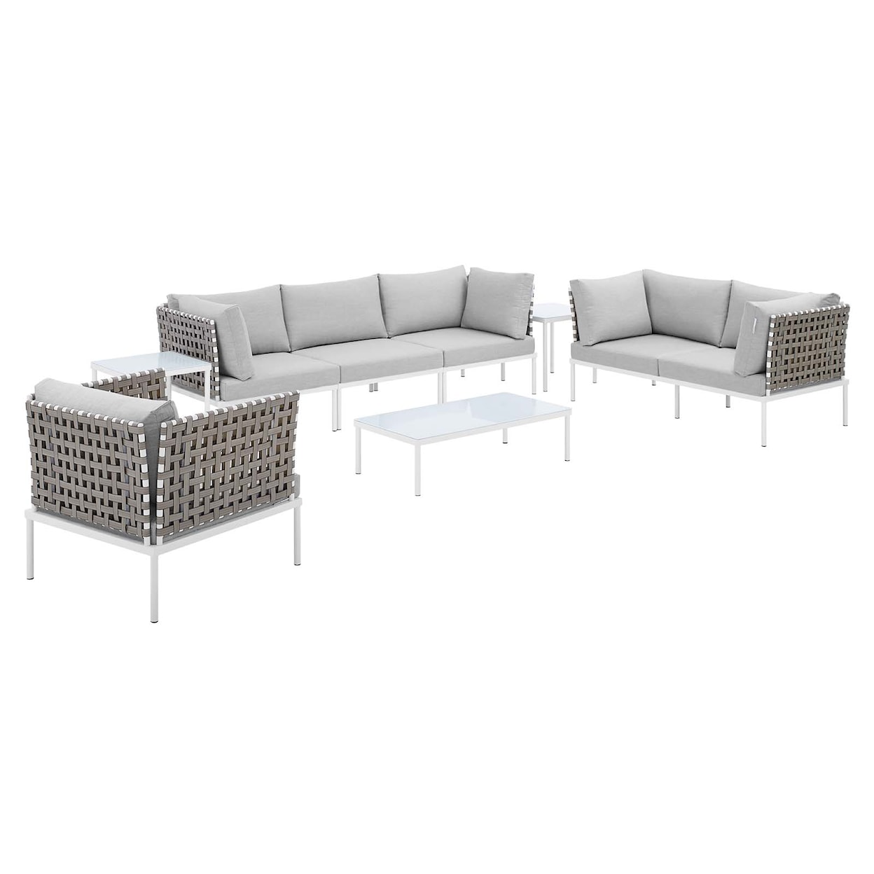 Modway Harmony Outdoor 8-Piece Aluminum Seating Set