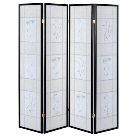 4-Panel Room Divider Folding Shoji Screen