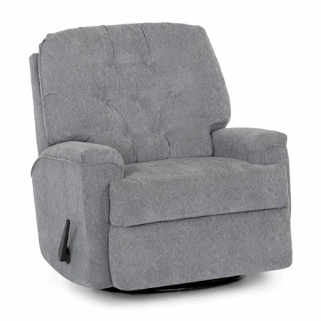Casual Manual Swivel Glider Recliner with Tufted Back
