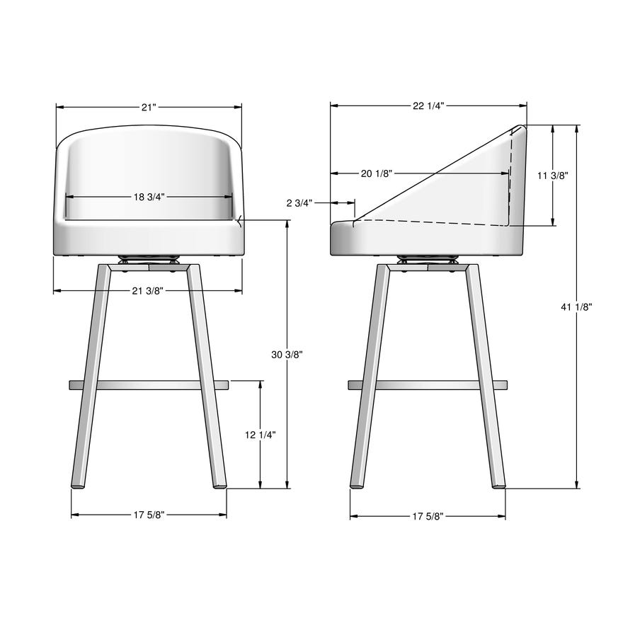 Upholstered Bar Height Swivel Stool