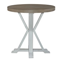 Cottage Style Two-Tone Round End Table