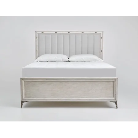 Contemporary Queen Upholstered Panel Bed 