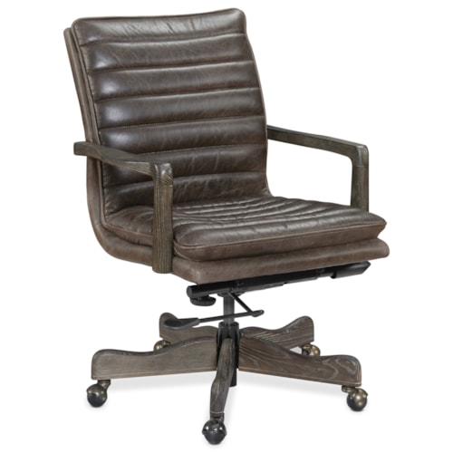 Transitional Executive Swivel Office Chair with Channel Tufting