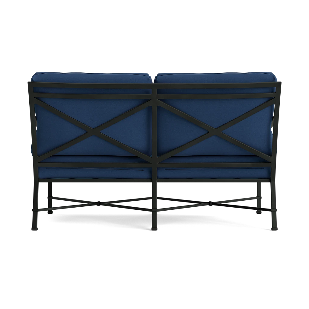 Scroll-Arm Loveseat w/Throw Pillows