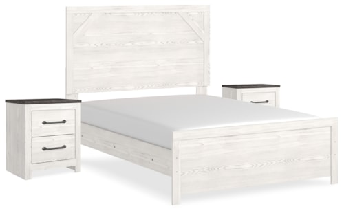 Full Panel Bed And 2 Nightstands