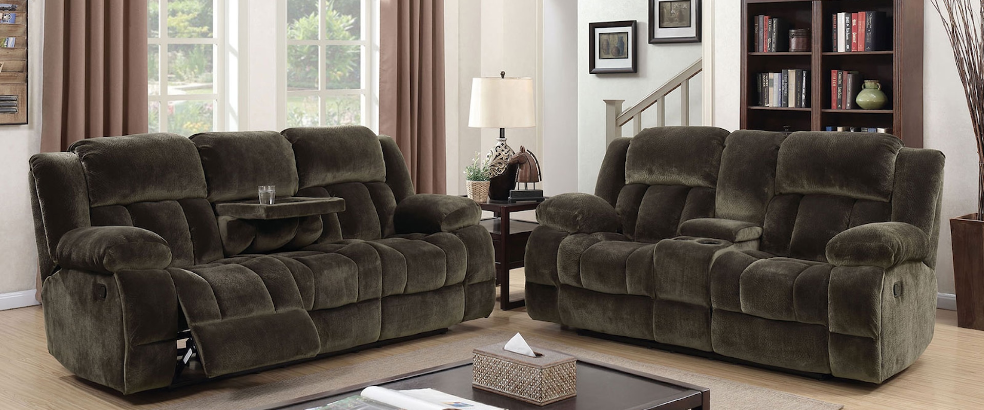 Transitional 3-Piece Living Room Set