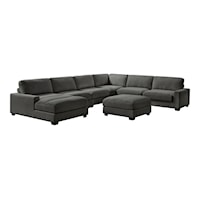 Transitional 7-Piece Sectional Sofa with Left Facing Chaise