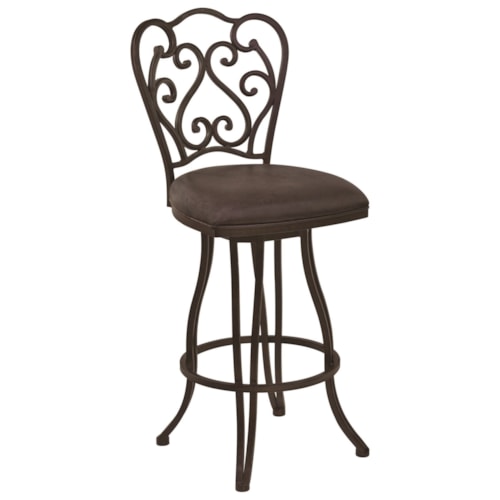 Contemporary 30" Bar Height Metal Swivel Barstool