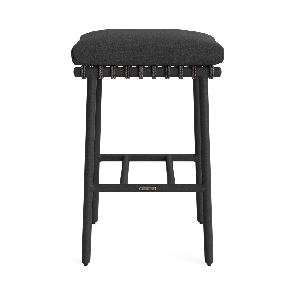 Brown Jordan Oscar Cushioned Rope Backless Barstool