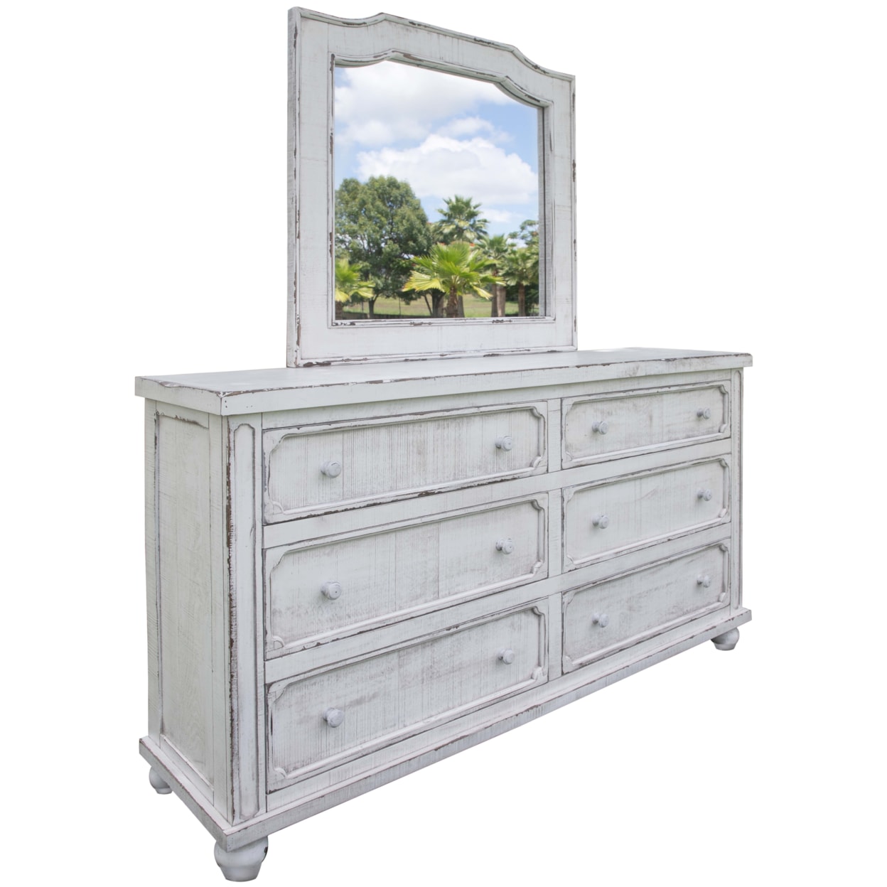 International Furniture Direct Aruba Dresser and Mirror