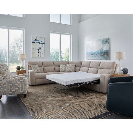 Power Reclining Sectional with Sleeper