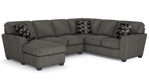 Casual 2-pc. L-Shape Chaise Sectional Sofa with Tapered Block Feet