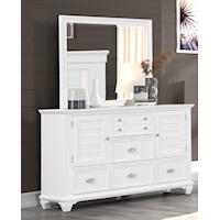 Contemporary Dresser with Attached Mirror