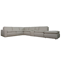 Modern L-Shaped Sectional with Ottoman