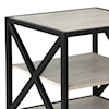 Accentrics Home Accents Gray Ash Metal Framed Three Shelf End Table