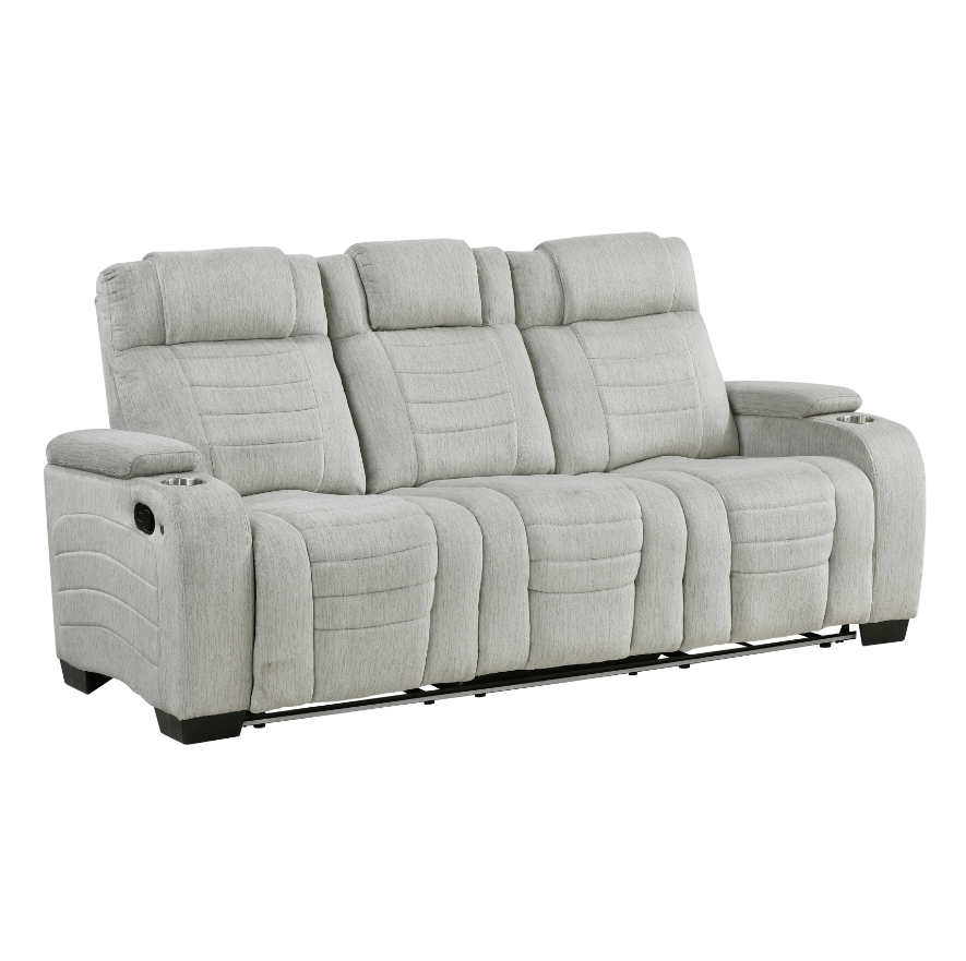 Dual Manual Reclining Sofa with LED Lights