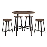 Chevre 5-Piece Industrial Counter Height Dining Set