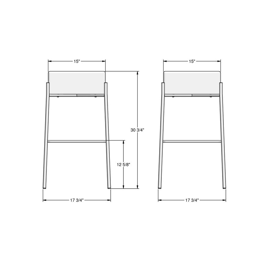 Amisco Otis Upholstered Square Bar Height Stool
