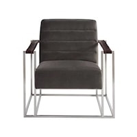 Transitional Accent Chair with Metal Frame