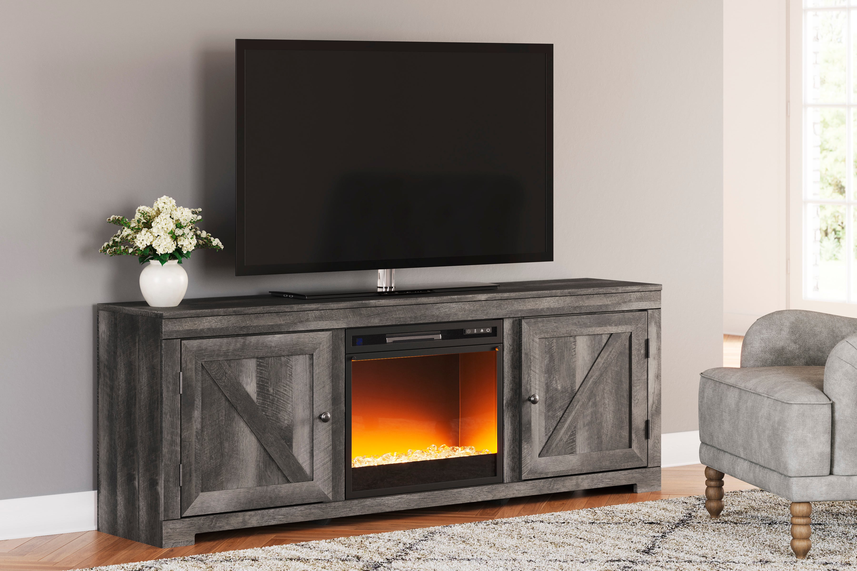 Signature Design by Ashley Wynnlow W440W11 72" Rustic TV Stand with