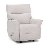 Contemporary Manual Rocker Recliner with Flare Tapered Arms