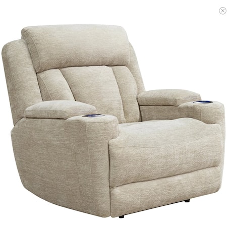 Casual Lucky Fawn Power Recliner with Power Headrest and USB port