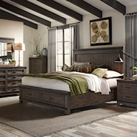 Transitional 3-Piece Queen Storage Bed Set