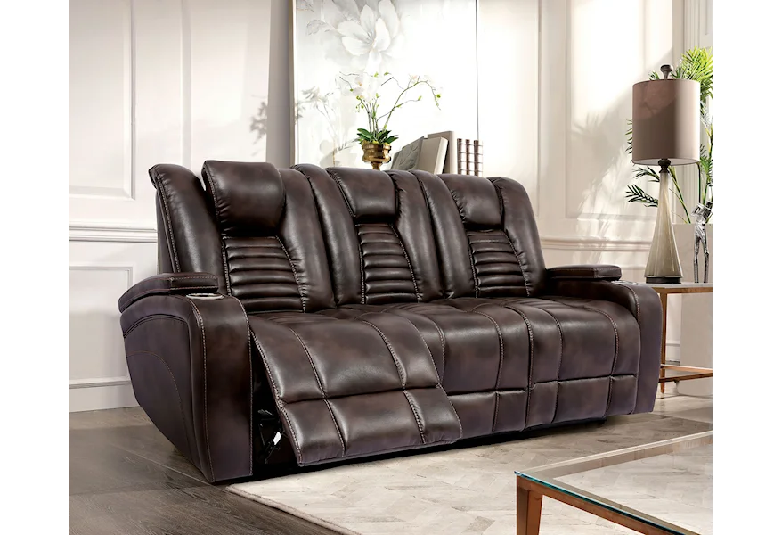 Abrielle Dual Power Sofa by Furniture of America at Furniture and More