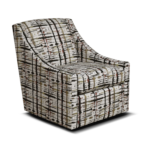 Contemporary Swivel Glider Chair with Sloped Arms