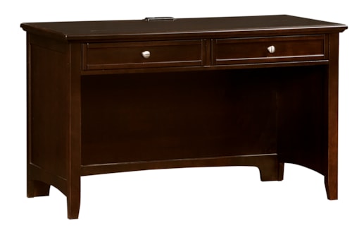 Transitional 2-Drawer Desk with Satin Nickel Hardware