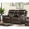 New Classic Quade Dual Reclining Leather Loveseat