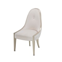 Transitional Upholstered Side Chair with Single Button Tuft