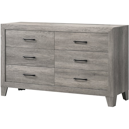 Hopkins Contemporary 6-Drawer Dresser - Drift Wood