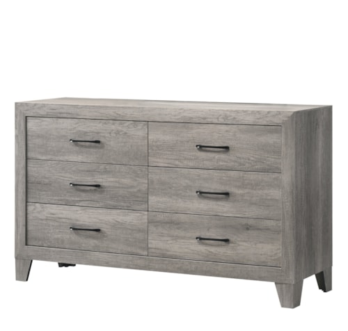 Hopkins Contemporary 6-Drawer Dresser - Drift Wood