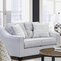 Contemporary Loveseat with Track Arms