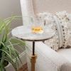 Powell Amyn Adj Drink Table Gold With Sandy Marble