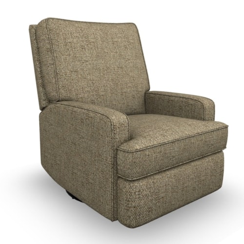 Contemporary Swivel Glider Recliner with Inside Handle
