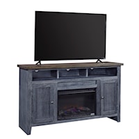 Transitional 65" Fireplace Console with Wire Management
