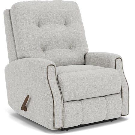 Transitional Button Tufted Rocker Recliner with Nailheads