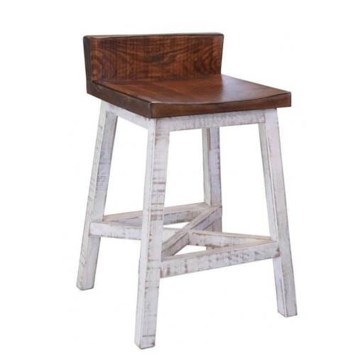 Rustic 24" Counter Height Stool with Low Back