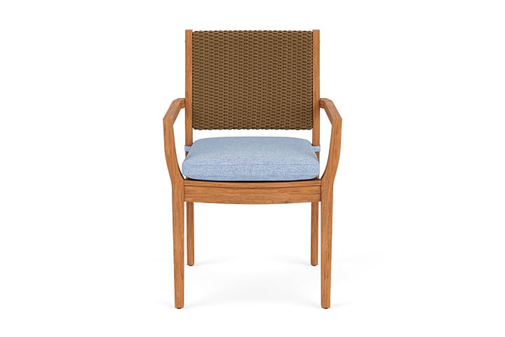 Lloyd Flanders Teak Loom-Back Dining Armchair