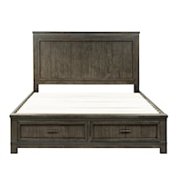Transitional 2-Drawer Queen Storage Bed