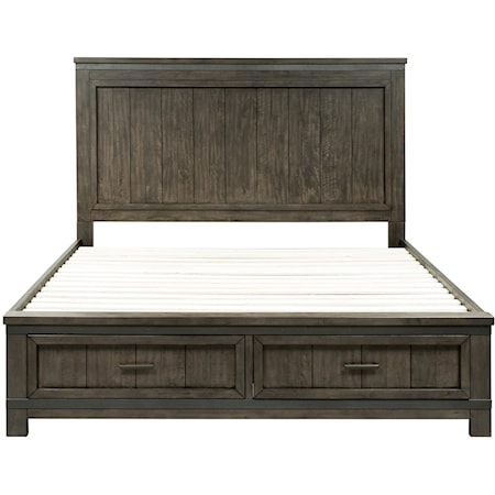 Transitional 2-Drawer King Storage Bed