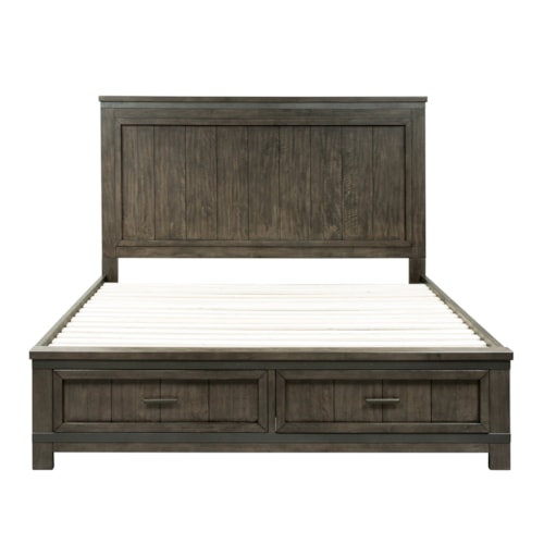 Transitional 2-Drawer King Storage Bed
