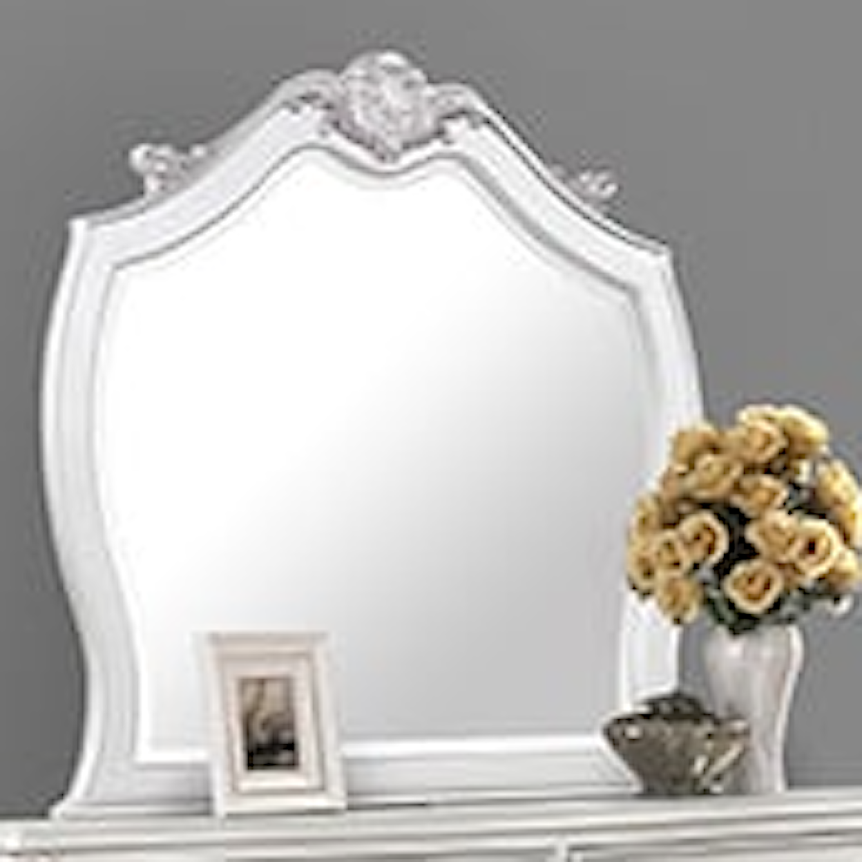 New Classic Argento 8-Drawer Dresser with Arched Mirror
